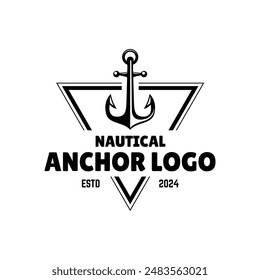 Vintage nautical anchor logo design