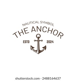 Vintage nautical anchor logo design