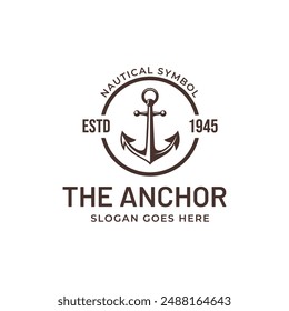 Vintage nautical anchor logo design