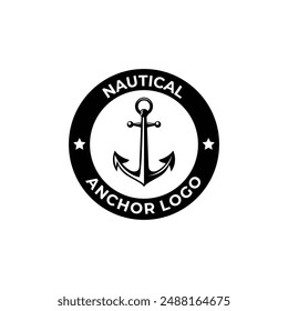 Vintage nautical anchor logo design