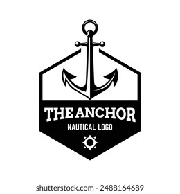 Vintage nautical anchor logo design