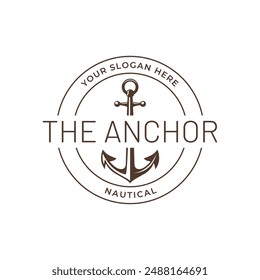 Vintage nautical anchor logo design
