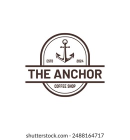 Vintage nautical anchor logo design