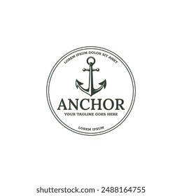 Vintage nautical anchor logo design