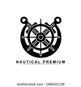 vintage nautical badges and labels, Logo icon, illustration, nautical logo. vector