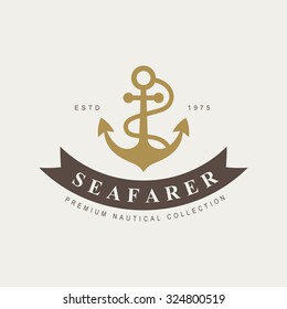 Vintage  nautical badges and labels.Vector eps10