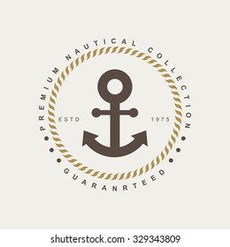 Vintage  nautical badges and labels.Vector eps10