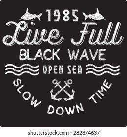 Vintage Nautical Design for Apparel 