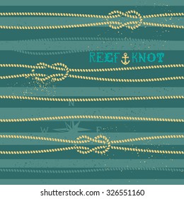 Vintage nautical knot seamless pattern