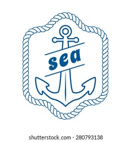vintage nautical label, icon and design element