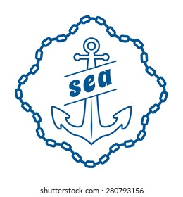 vintage nautical label, icon and design element