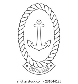 vintage nautical label, icon and design element