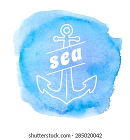 vintage nautical label, icon and design element
