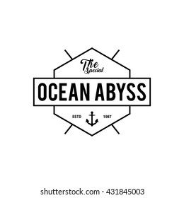 Vintage nautical logo, Retro design element