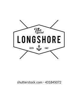 Vintage nautical logo, Retro design element