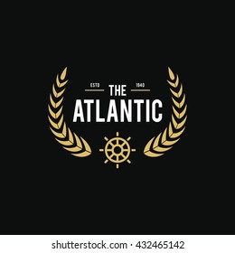 Vintage nautical logo, Retro design element