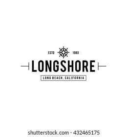 Vintage Nautical Logo, Retro Design Element