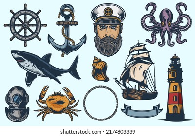 Vintage Nautical and Marine Design Elements