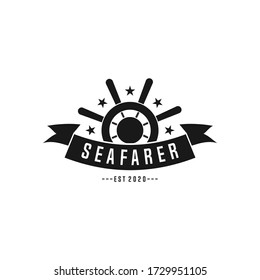 vintage nautical seafarer logo design. 