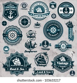 Vintage nautical set template