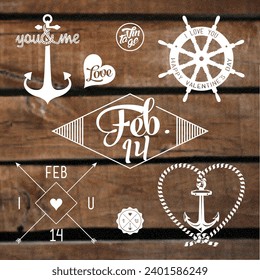 Vintage Nautical Valentine's Day Set