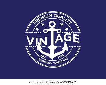 vintage nautical vector logo design