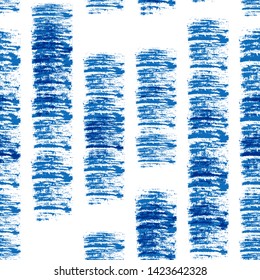 Vintage Navy Textile Seamless Pattern. Abstract Marine Texture. Grunge brushstrokes Pattern. Bohemian Print Design. Geo Vintage Texture.