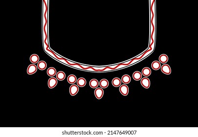 Vintage-Hals-Druckvektor. Indische Stickerei-Nektrenausdruck. Nackendesign für Kragen-Hemden, Hemden, Blusen, T-Shirts usw.