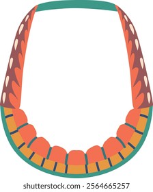 Vintage necklace jewelry vector illustration