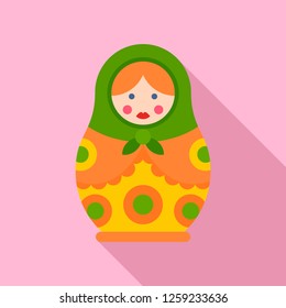 Vintage nesting doll icon. Flat illustration of vintage nesting doll vector icon for web design