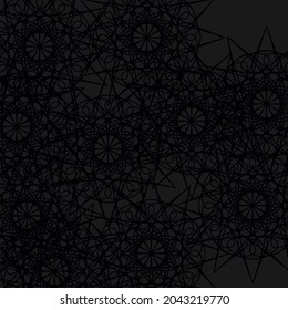 Vintage Network Pattern Chaotic Textile Folk Backdrop Design Pic. Calm Print Night Ornamental Messy Shapes Mystery Lace Background. Mandala Black Gray Grey Luxury Stars Darkness Dark Ornament.