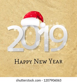 Vintage New Year Card With Gradient Mesh, Vector Illustration
