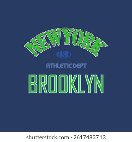 Vintage New York Brooklyn vector design with bold typography. Perfect for streetwear, posters, and apparel inspired by urban USA athletic style.