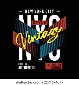 Vintage new york city design typography, designs for t-shirts, wall murals, stickers ready to print, vector illustration 