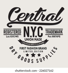 Vintage New York City typography, t-shirt graphics, vectors