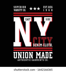 Vintage New york denim label design tshirt graphics vectors