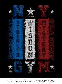 vintage new york gym tee shirt graphic design poster print 