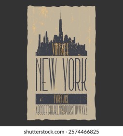 Vintage New York print for design 