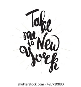 Vintage new york t-shirt design with hand lettering. Vector EPS10.