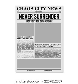 Vintage newspaper. News articles newsprint magazine old design. Brochure newspaper pages.