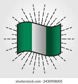 Vintage Nigeria National Flag Illustration