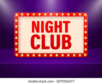 Vintage night club retro, great design for any purposes. Vintage vector poster, banner.