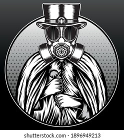 Vintage night hunter. Premium vector