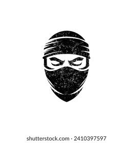 vintage Ninja warrior mascot logo vector