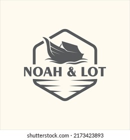 Vintage noah ark logo illustration design