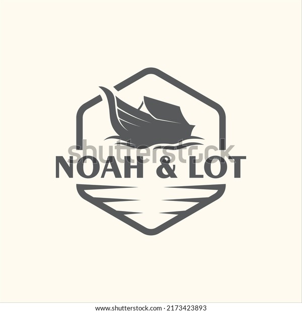 Vintage noah ark logo\
illustration design