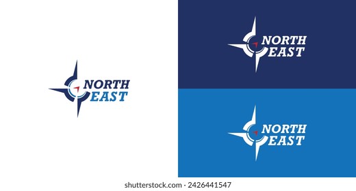 Vintage North East Logo applied for company logo design inspiration. North East Arrow Path Direction, Ways to Success in This World logo design