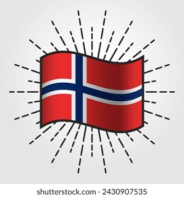 Vintage Norway National Flag Illustration