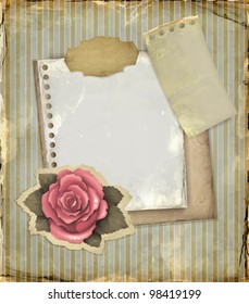 Vintage notebook on the old paper