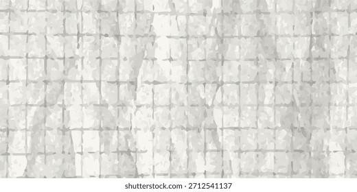 Vintage Notebook Paper Texture - Torn Grid Page with Crumpled Background for Journals, School Notes or Craft Designs. Vector Abstract Backdrop